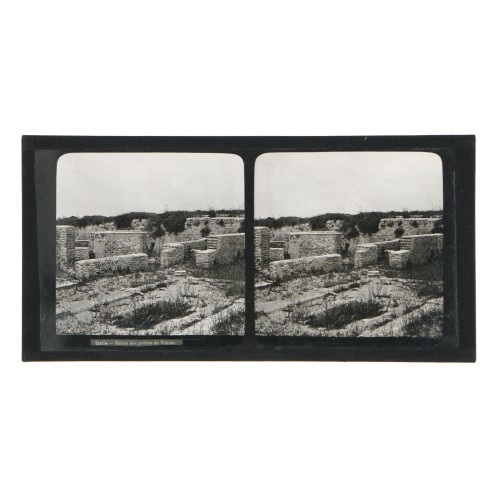 Placa estereoscópica de cristal: Ruinas en Ostia, Italia