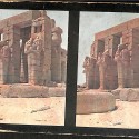 Tarjeta estereoscópica Chromoplast-Bild de Tebas, Ramesseum