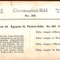 Tarjeta estereoscópica Chromoplast-Bild de Edfu, Templo de Horus (Egipto)