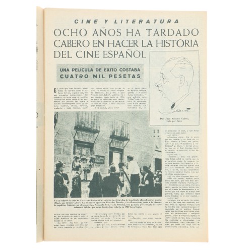 Revista "fotos" semanario grafico Nº651 con articulo de Juan Antonio Cabero