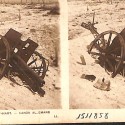 Vista estereoscópica de cañón alemán destruido, Primera Guerra Mundial