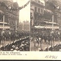 Vista estereoscópica de la coronación del Rey Eduardo VII de Inglaterra, desfile de oficiales del ejército indio.