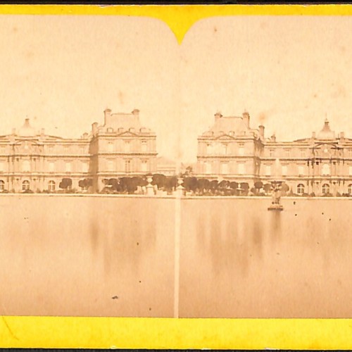 Tarjeta estereoscópica del Palacio del Luxemburgo, París