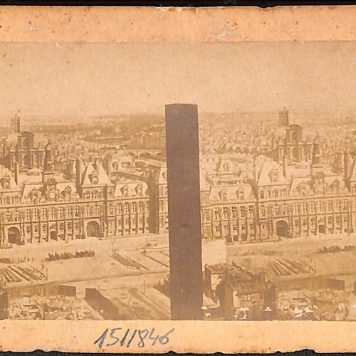 Fotografía del Palacio de las Tullerías visto desde la Torre de Saint-Jacques, París, c. 1865