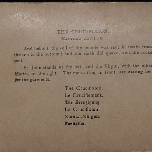 Tarjeta estereoscópica 'The Crucifixion' por American Stereoscopic Co.