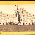 Tarjeta estereoscópica del Castillo de Azay-le-Rideau, vista de la fachada principal.
