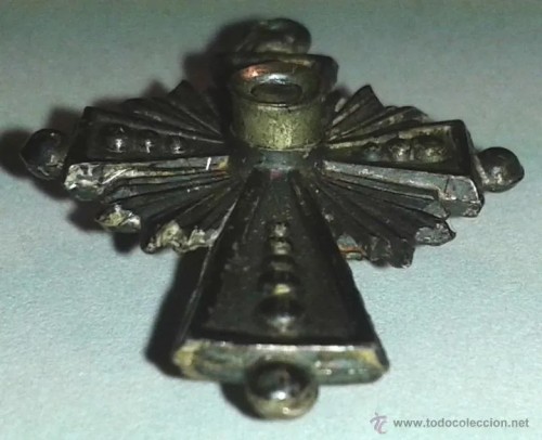 Cruz de plata con visor Virgen del Pilar S. XIX