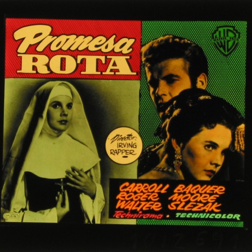 Placa de cristal publicitaria para cine: 'Promesa Rota' (The Miracle, 1959)
