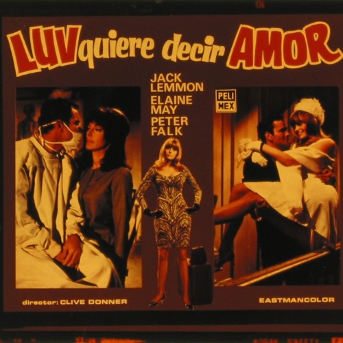 Diapositiva de cine para proyección del film 'Luv quiere decir Amor' (1967)