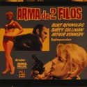 Placa de cristal para proyección en cine, anuncio de la película "Arma de 2 Filos" (Shark!, 1969).