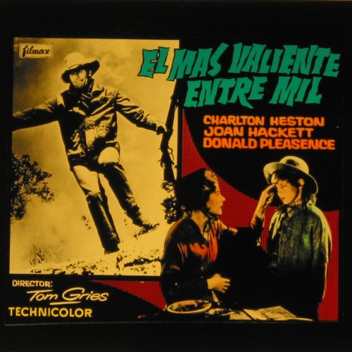 Placa de cine para proyección del film 'El más valiente entre mil' (Will Penny, 1968)