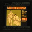 Placa de cristal para proyección en cines con anuncio de la película "Los 4 Truhanes" (1968), distribuida en España por Seleccio