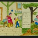 Placa de Linterna Mágica en formato tira con historia narrativa 'La Ferme' (La Granja)