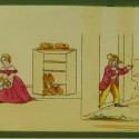 Placa de Linterna Mágica sobre la historia de Pulgarcito (Le Petit Poucet)