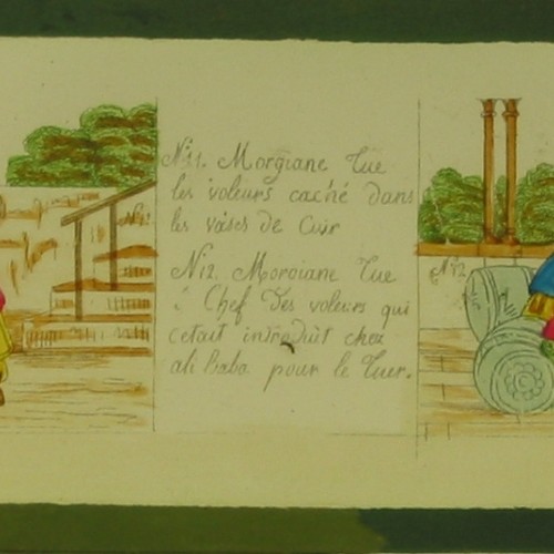 Placa de Linterna Mágica: Ali Baba y los Cuarenta Ladrones, escenas 11 y 12