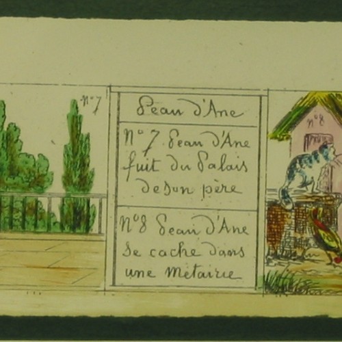 Placa de Linterna Mágica, serie 'Peau d'Âne' (Piel de Asno), escenas 7 y 8