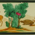 Placa panorámica para Linterna Mágica, Fábulas de La Fontaine