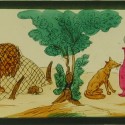 Placa de Linterna Mágica con Fábulas de La Fontaine