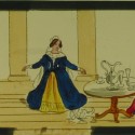 Placa de Linterna Mágica coloreada a mano, cuento de hadas 'Riquet à la Houppe', escena 2.