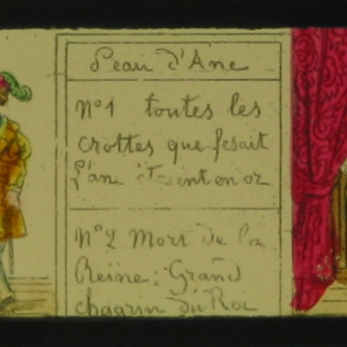 Placa de Linterna Mágica, tira narrativa seriada del cuento 'Peau d'Âne' (Piel de Asno).