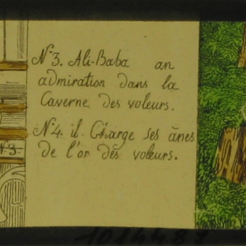 Placa de Linterna Mágica, serie narrativa "Ali Baba", escenas Nº3 y Nº4