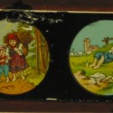 Placa de Linterna Mágica con cuatro escenas infantiles campestres, Maison de la Bonne Presse