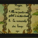 Placa de Linterna Mágica con tira narrativa del cuento de Caperucita Roja (Le Petit Chaperon Rouge)
