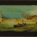 Placa de Linterna Mágica en color: Vista del Río Támesis con el Puente de la Torre y la Torre de Londres