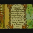 Placa de Linterna Mágica en color: Cuento infantil 'Mère Biquette' (El Lobo y los Siete Cabritillos)