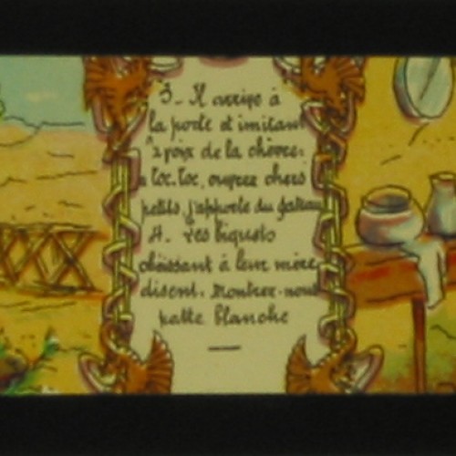 Placa de Linterna Mágica en color, 'El Lobo y los Siete Cabritillos', Escena 3