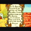 Placa de Linterna Mágica en tira con viñetas del cuento 'El Lobo y los Siete Cabritillos'