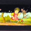 Placa para Linterna Mágica: Tira narrativa con escenas infantiles y conejos antropomórficos