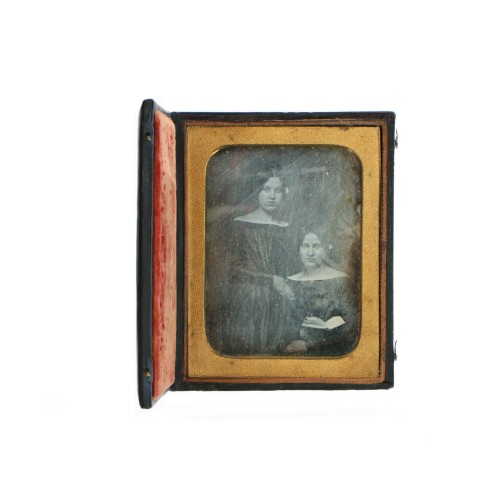Daguerréotype Deux jeunes hommes avec un livre, 1850