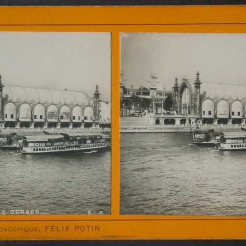 Vista estereoscópica de los Invernaderos (Les Serres) en la Exposición Universal de París de 1900, Colección Félix Potin.
