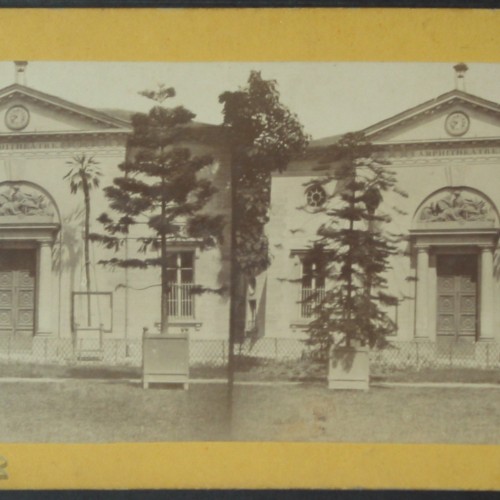 Tarjeta estereoscópica del Anfiteatro del Jardín de las Plantas, París