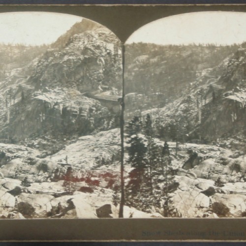 Fotografía Estereoscópica: Snow Sheds along the Union Pacific R. R. (American Stereoscopic Co.)