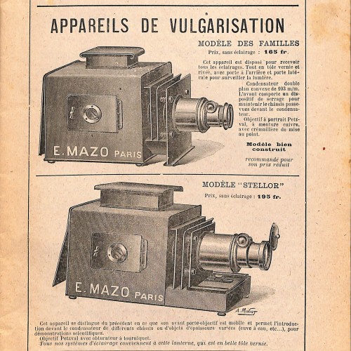 Catálogo de Proyección E. Mazo, París (1921)