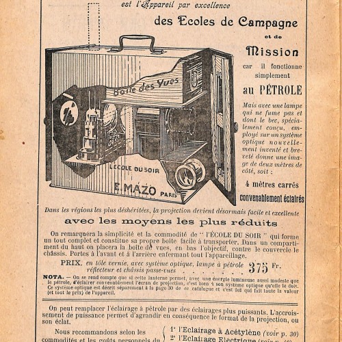 Catálogo de Proyección E. Mazo, París (1921)
