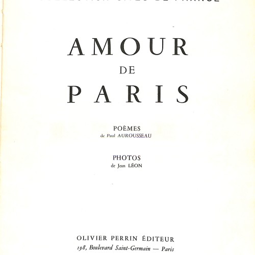 Libro de fotografías y poemas "Amour de Paris"