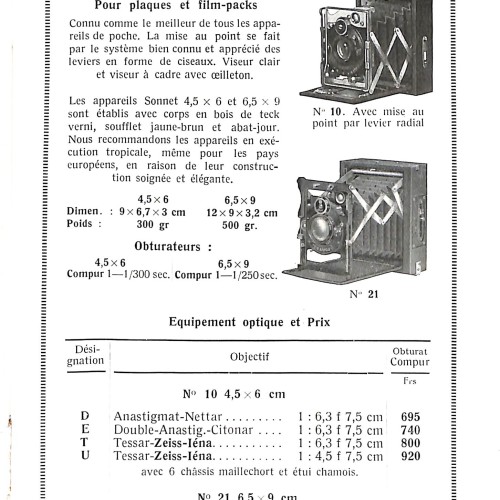 Catálogo de cámaras fotográficas Contessa-Nettel editado para Omnium Photo, 1925