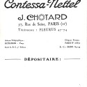 Folleto publicitario y catálogo de cámaras Contessa-Nettel, distribuido por J. Chotard