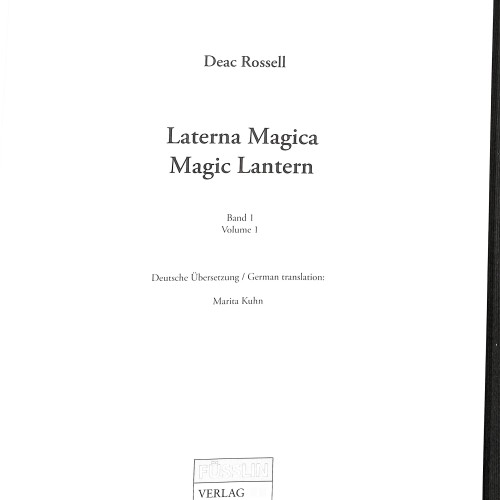 Libro 'Laterna Magica - Magic Lantern', Vol. I, por Deac Rossell