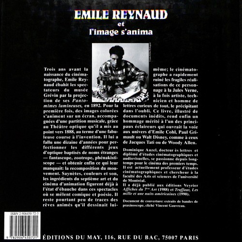 Libro monográfico "Emile Reynaud et l'image s'anima" de Dominique Auzel, dedicado al pionero del cine de animación.
