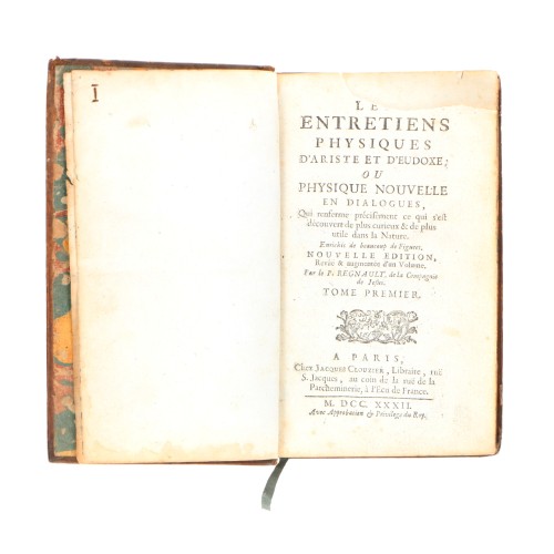 Libro Les Entretiens Physiques - P.Regnault - Tomo 1