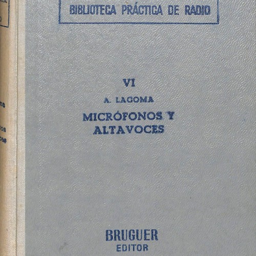 Libro técnico sobre micrófonos y altavoces de la Biblioteca Práctica de Radio