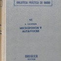 Libro técnico sobre micrófonos y altavoces de la Biblioteca Práctica de Radio
