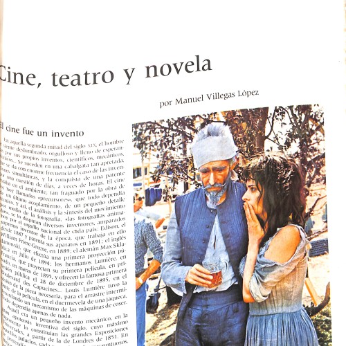 Extracto o artículo sobre cine: 'Cine, teatro y novela' por Manuel Villegas López