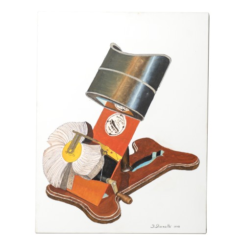 Pintura al óleo sobre lienzo de un visor Kinora, obra de Josep María Queraltó