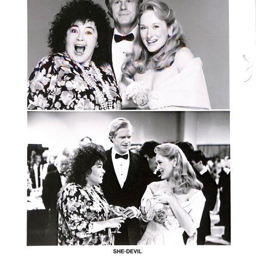 Fotografía publicitaria de prensa (Press Kit) de la película 'Vida y amores de una diablesa' (She-Devil, 1989)