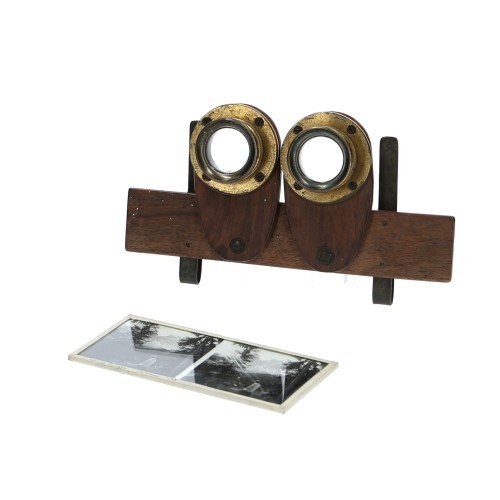 Stereo viewer Victorian wooden folding